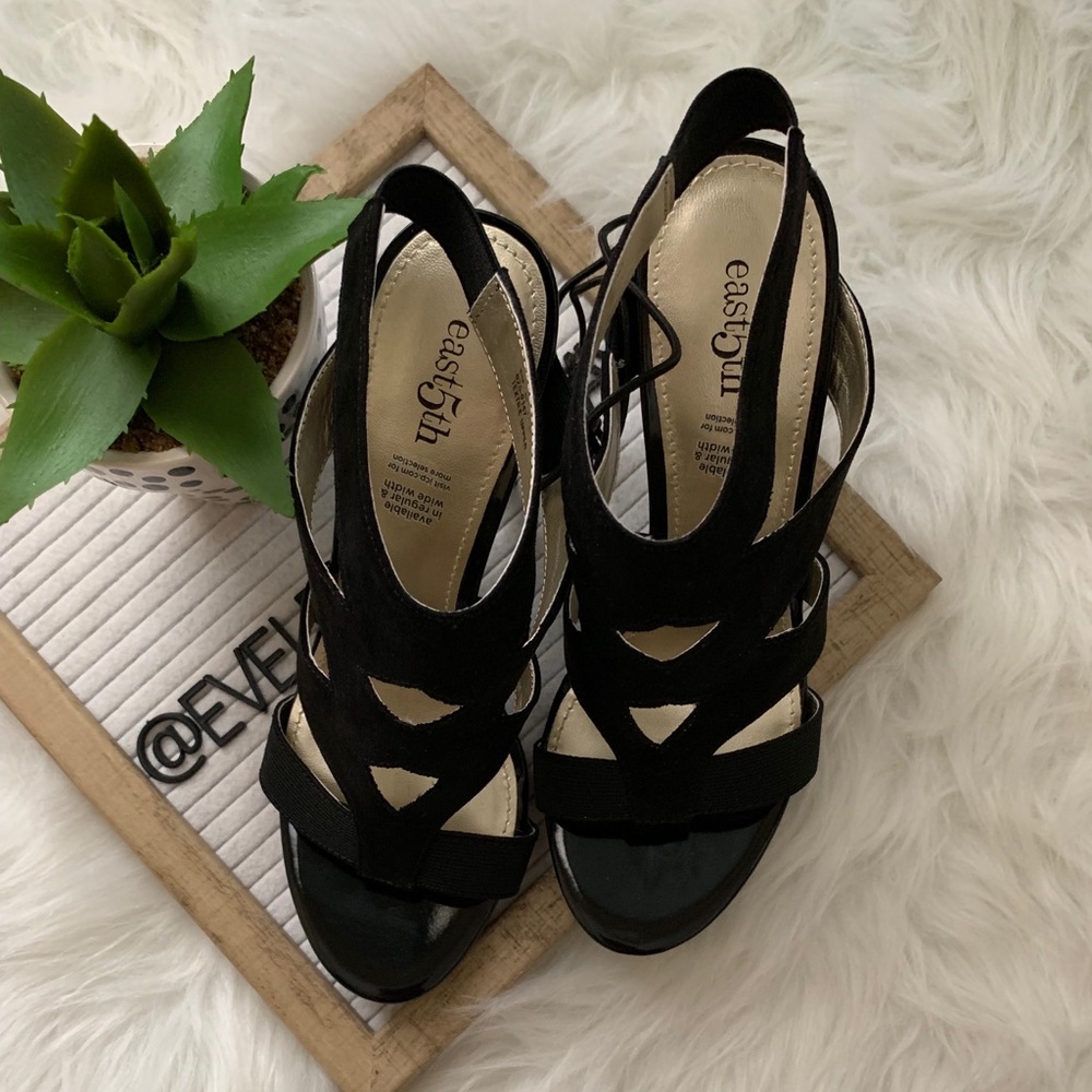 Strappy Heel Open Toe Stiletto Black